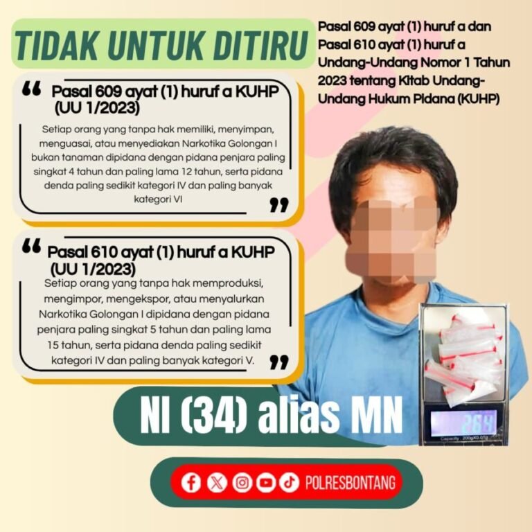 Satresnarkoba Polres Bontang Tangkap Terduga Pengedar Sabu di Loktuan