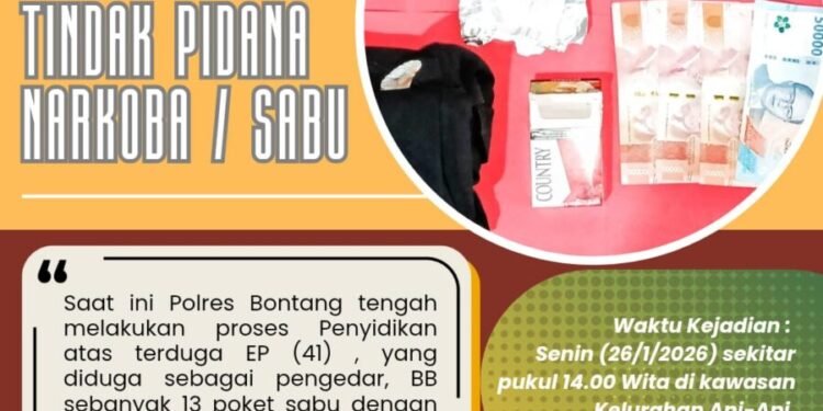 Satresnarkoba Polres Bontang Ringkus Terduga Pengedar Sabu di Api-Api