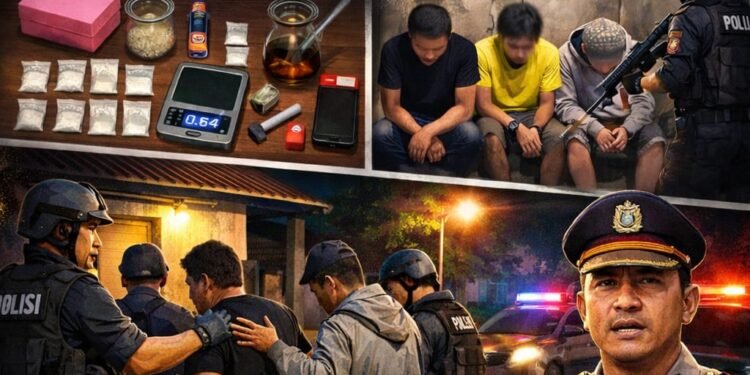 Edarkan Sabu, Tiga Pria di Tanjung Laut Digrebek Polisi Jelang Sahur